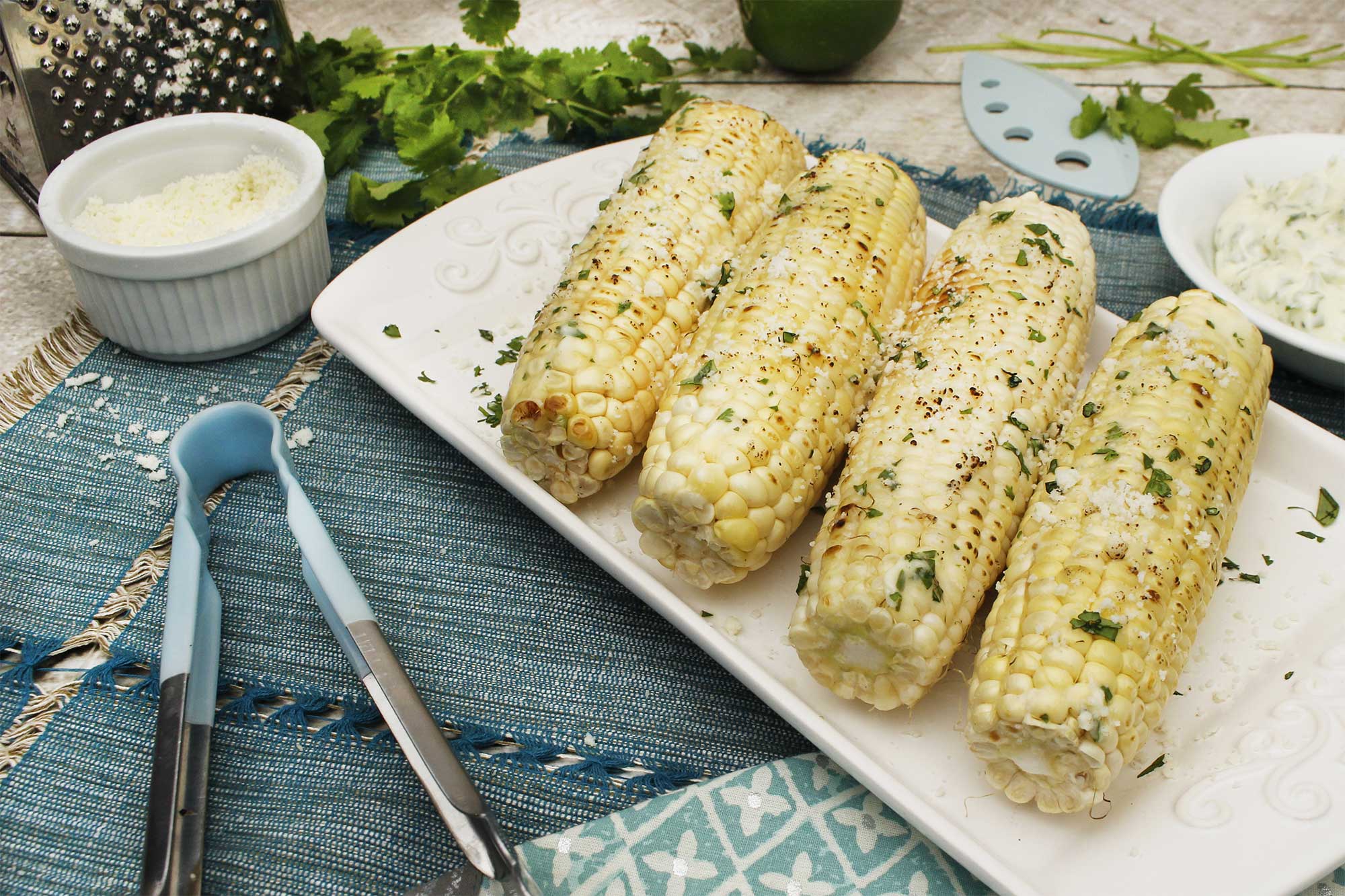 Grilled Corn with Cilantro Butter