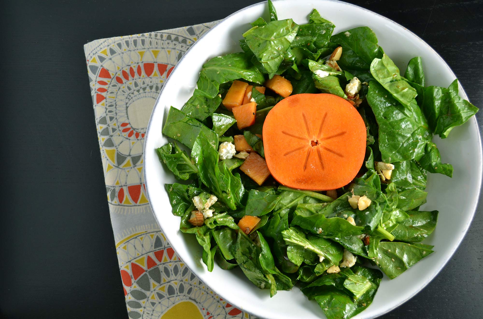Spinach Salad with Persimmons