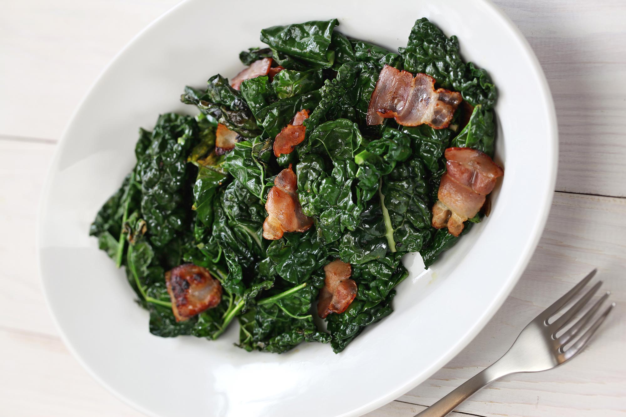 Stir-fried Bacon and Kale