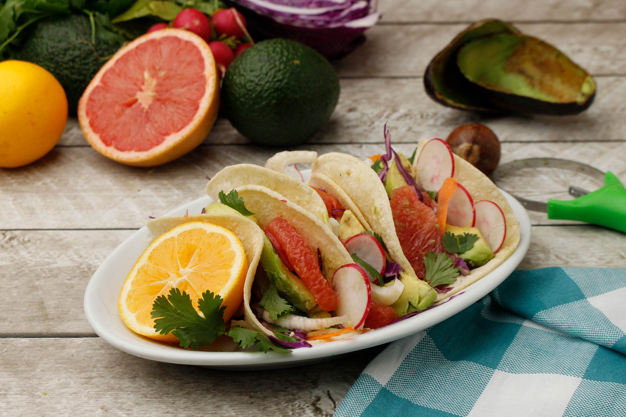 Grapefruit and Avocado Tacos