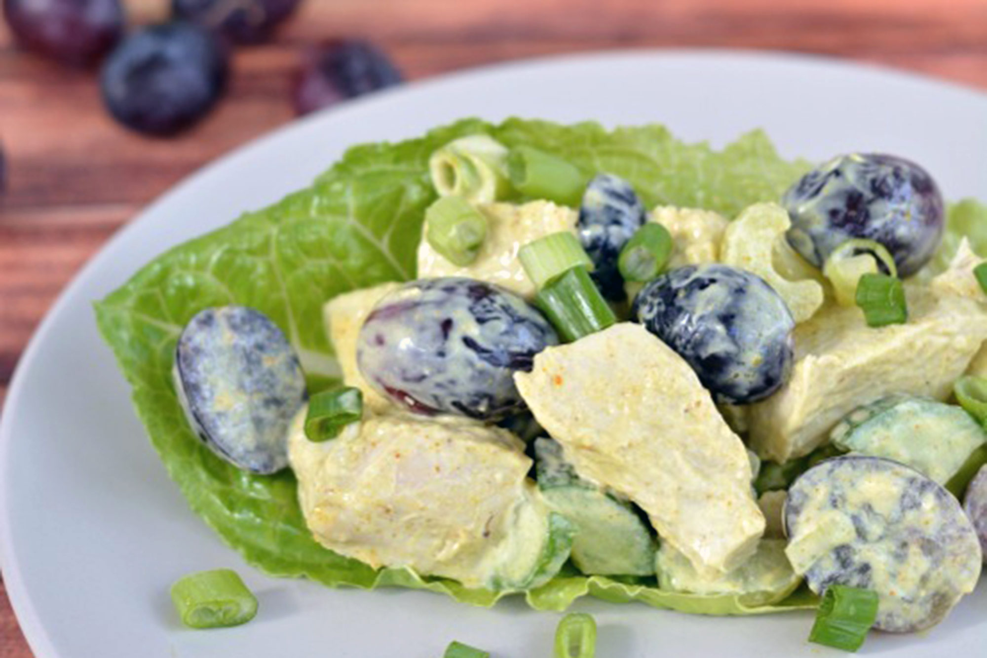 Curried Chicken Salad with Black Grapes