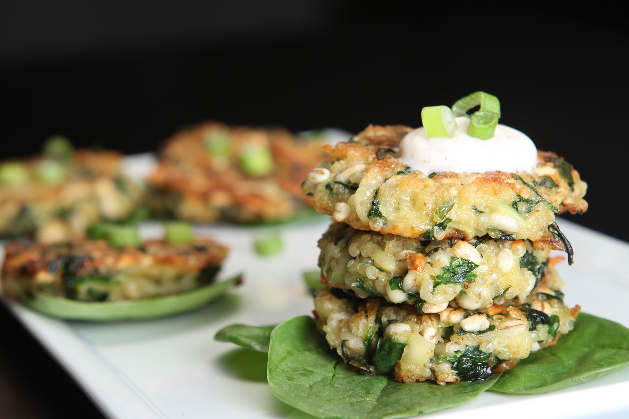 Spinach and Gouda Quinoa Cakes