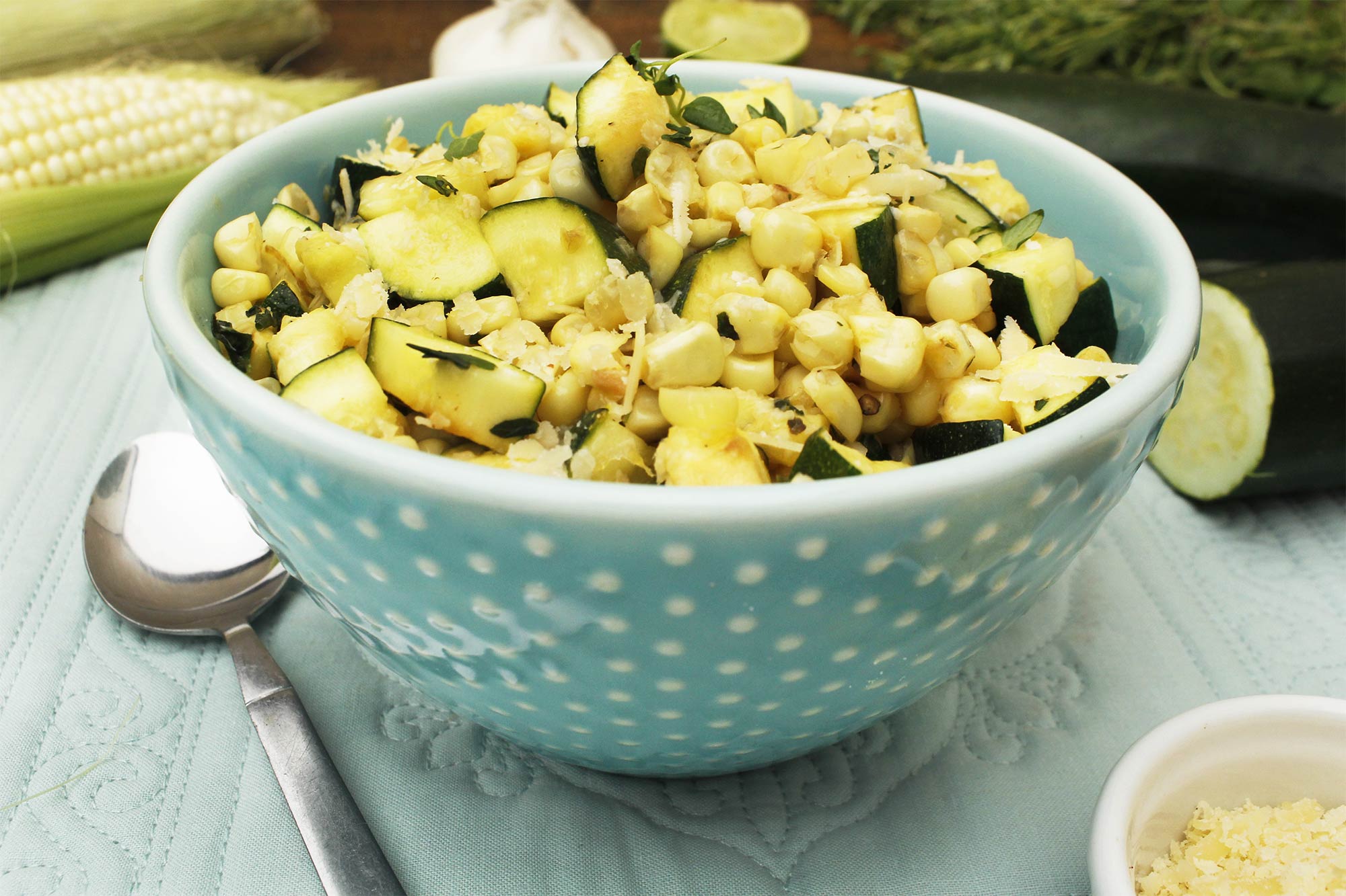 Corn, Zucchini and Parmesan