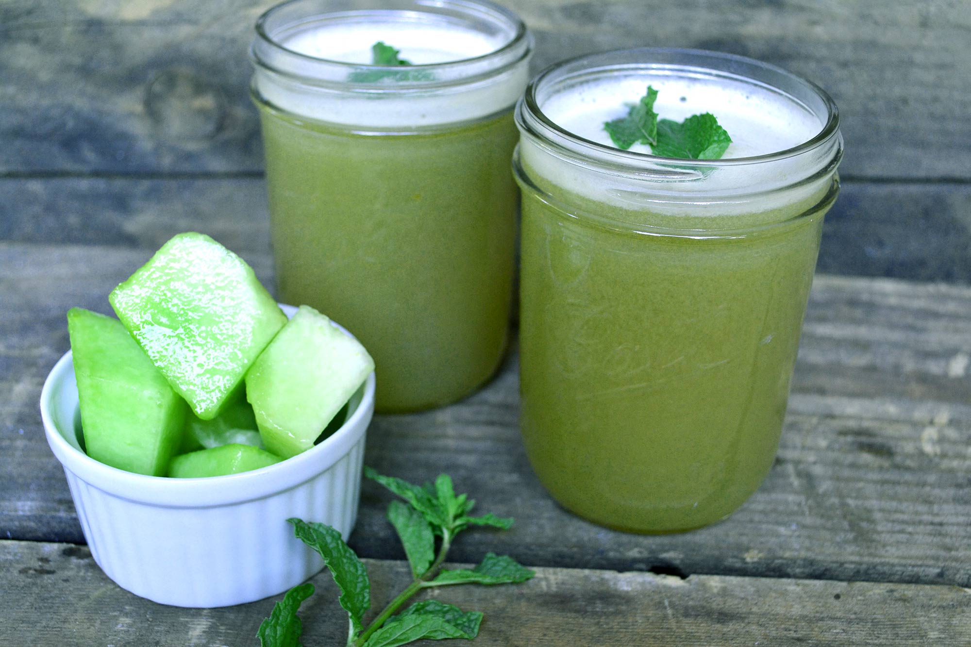 Melon, Grape, Apple and Mint Juice