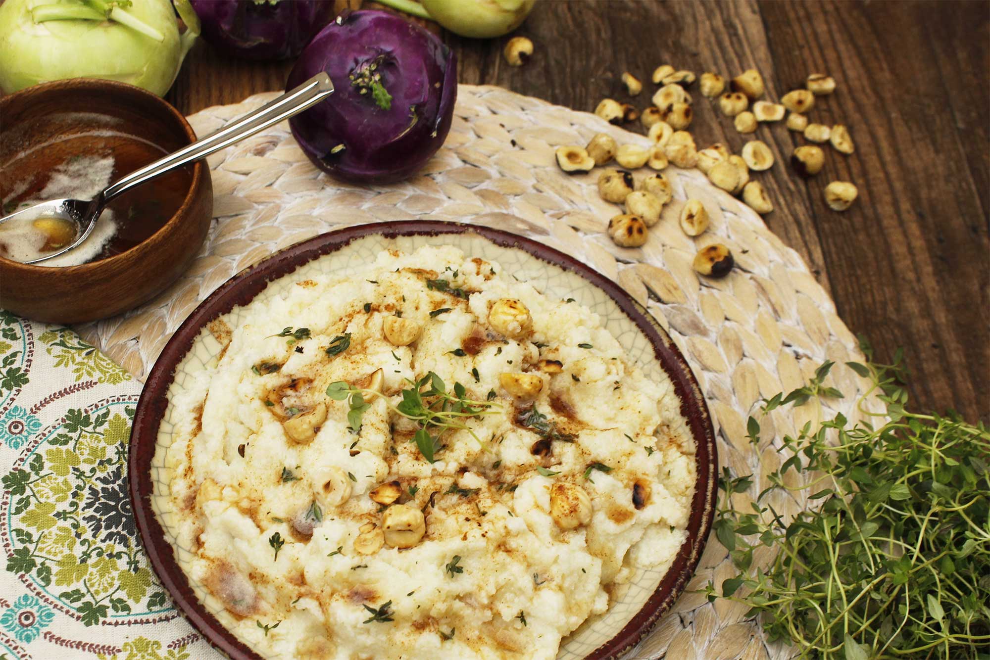 Mashed Kohlrabi and Potatoes with Fresh Herbs