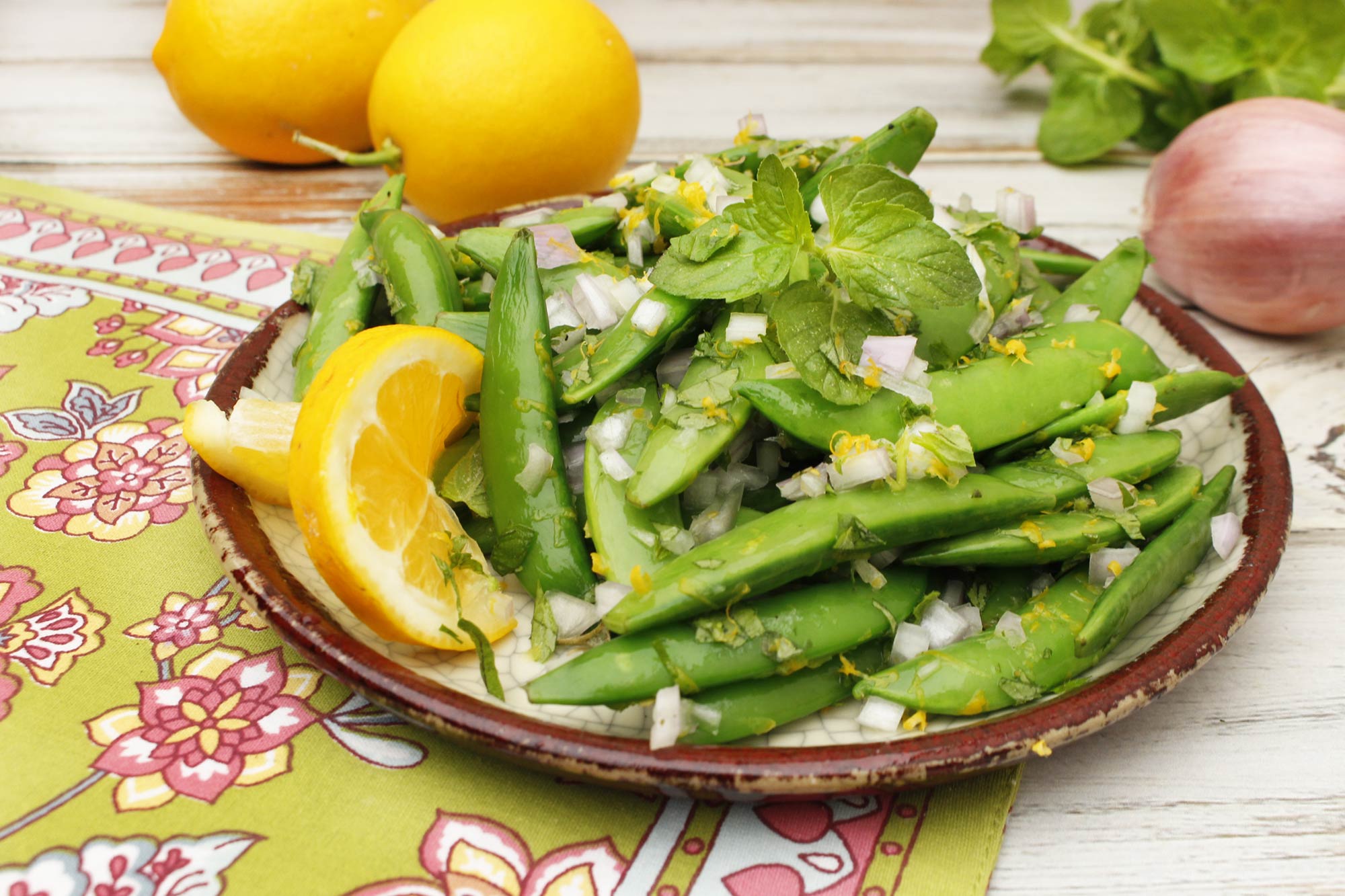 Snap Peas with Meyer Lemon & Mint