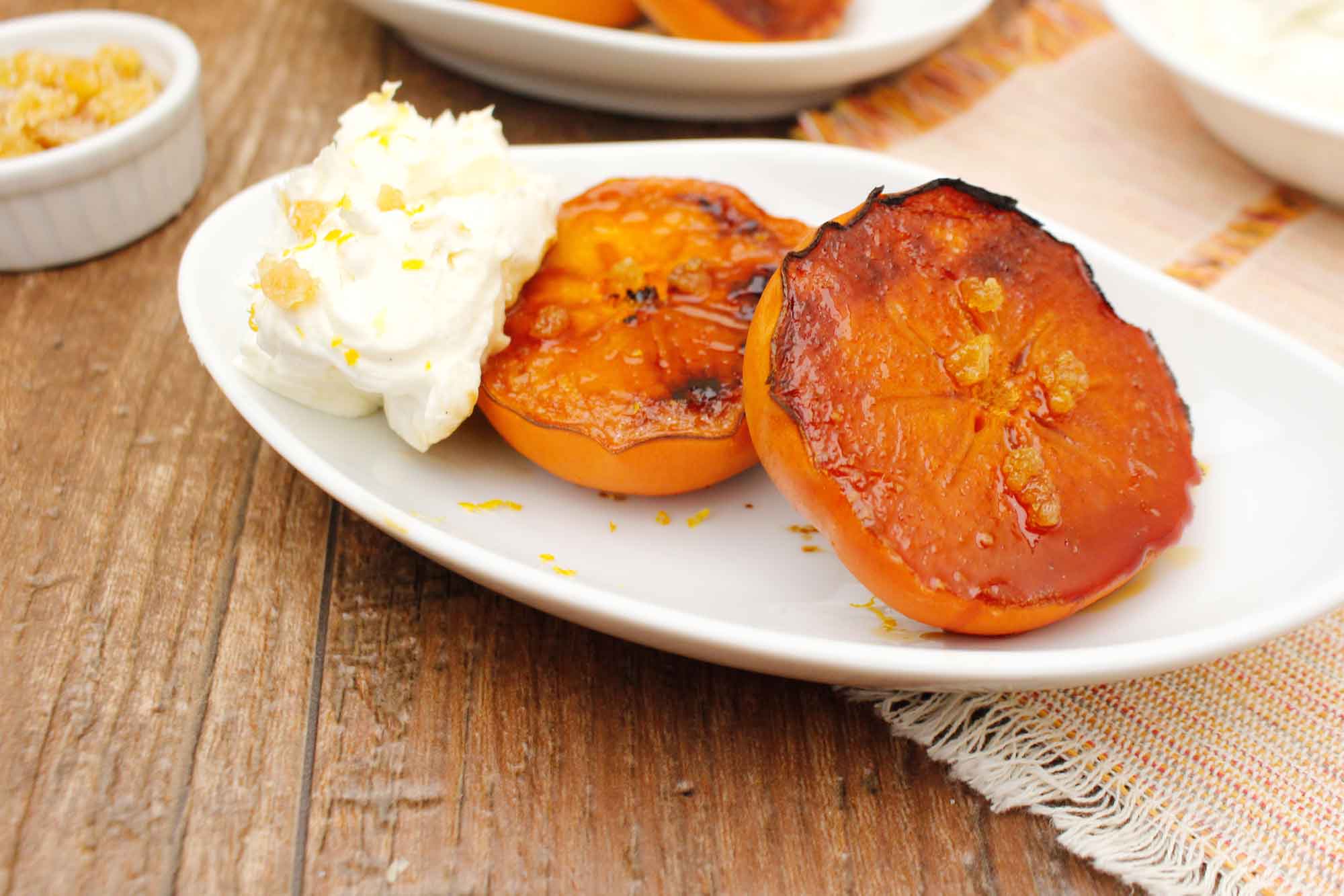 Broiled Persimmons with Almond Mascarpone