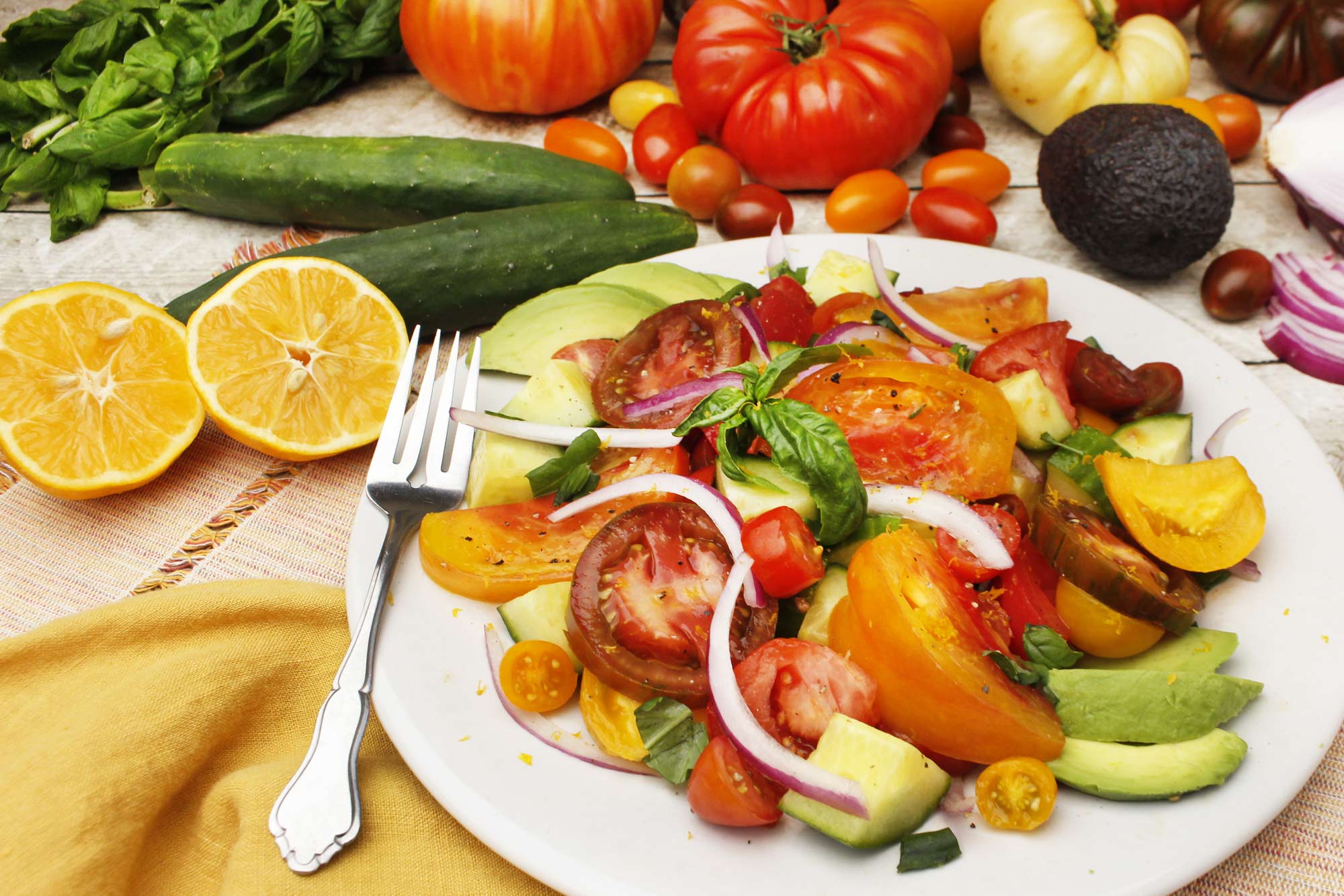 Refreshing Heirloom Tomato Salad