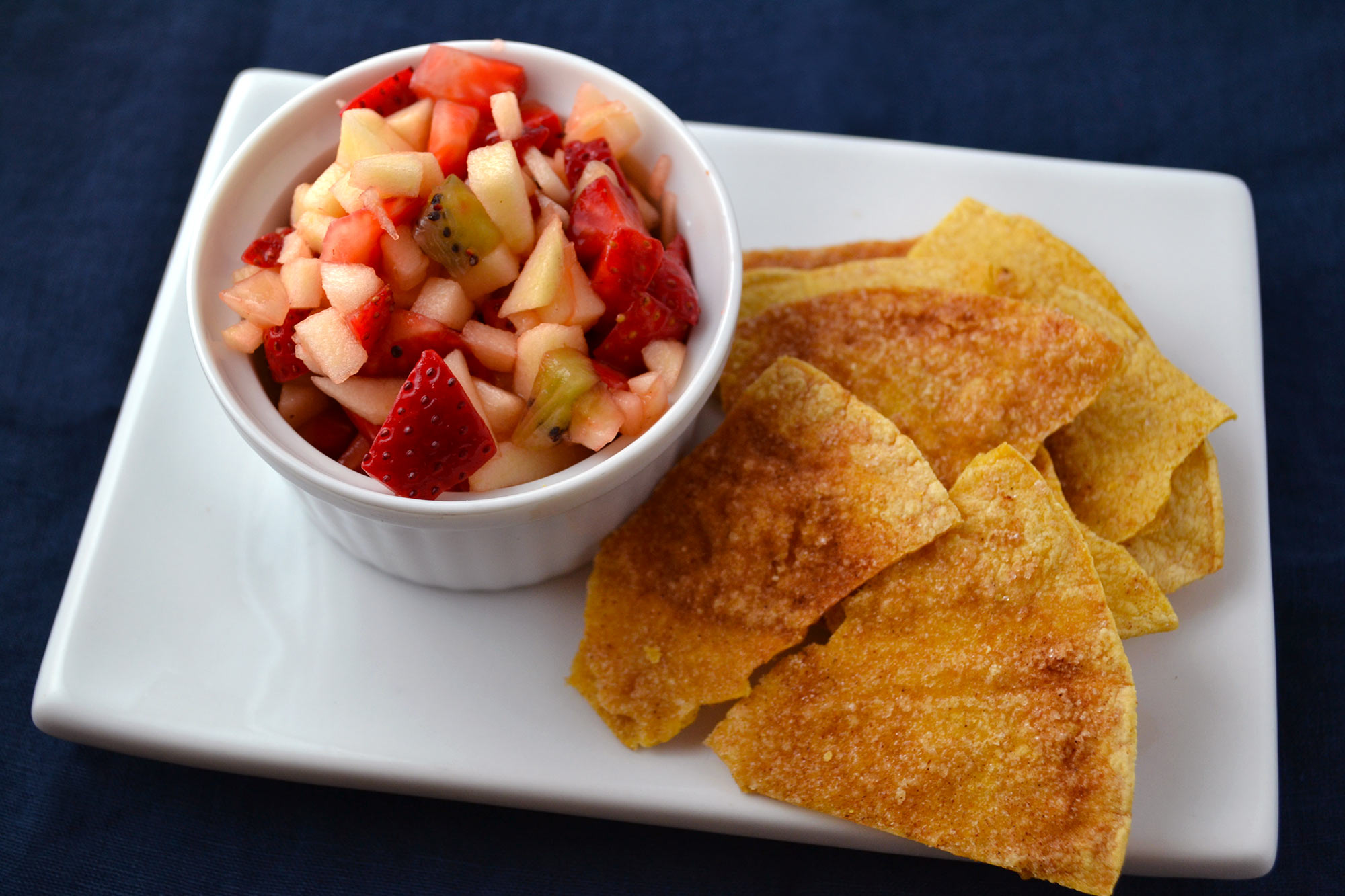 Strawberry Salsa with Cinnamon Chips