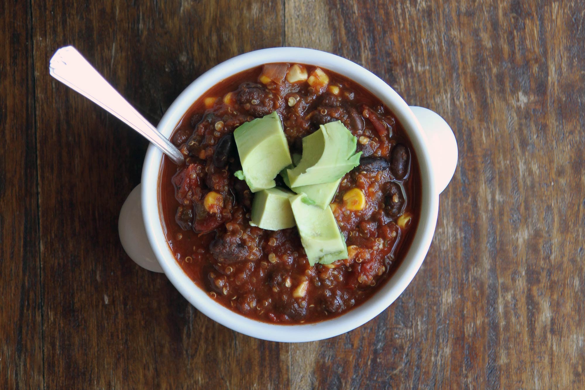 Black Valentine Bean and Roasted Tomato Chili with Quinoa