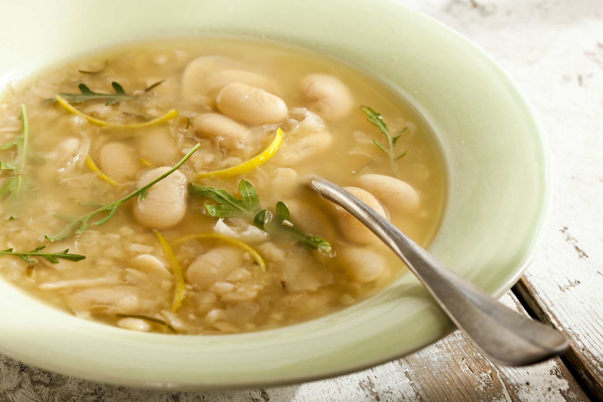 White Bean Soup with Meyer Lemon 