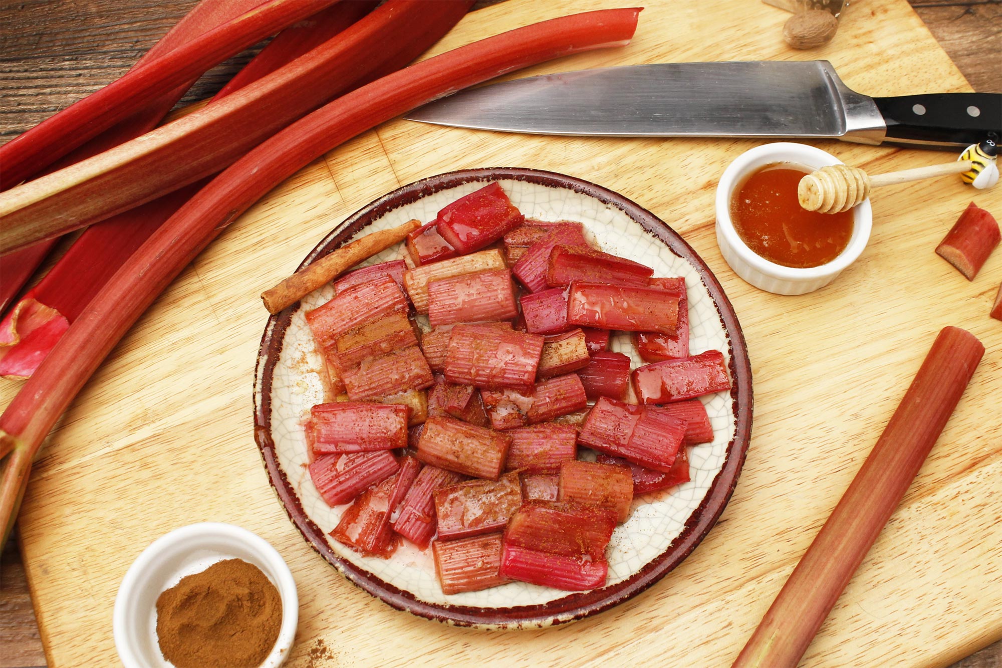 Spiced Honey-Braised Rhubarb