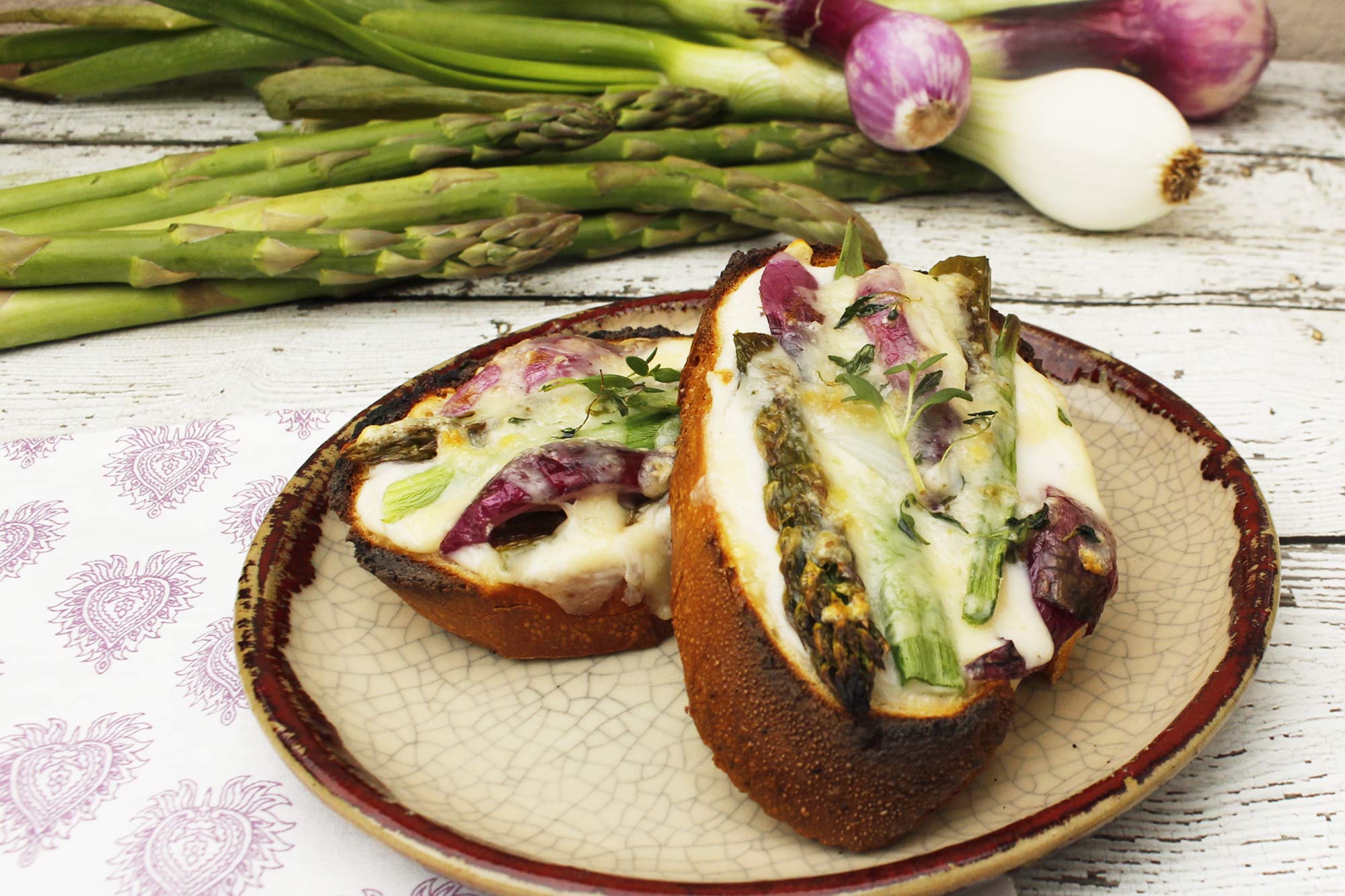 Spring Onion and Asparagus Croque Monsieur