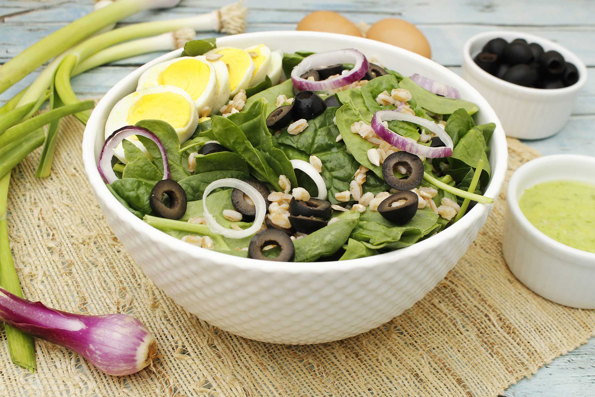 Spring Salad with Green Garlic Dressing 